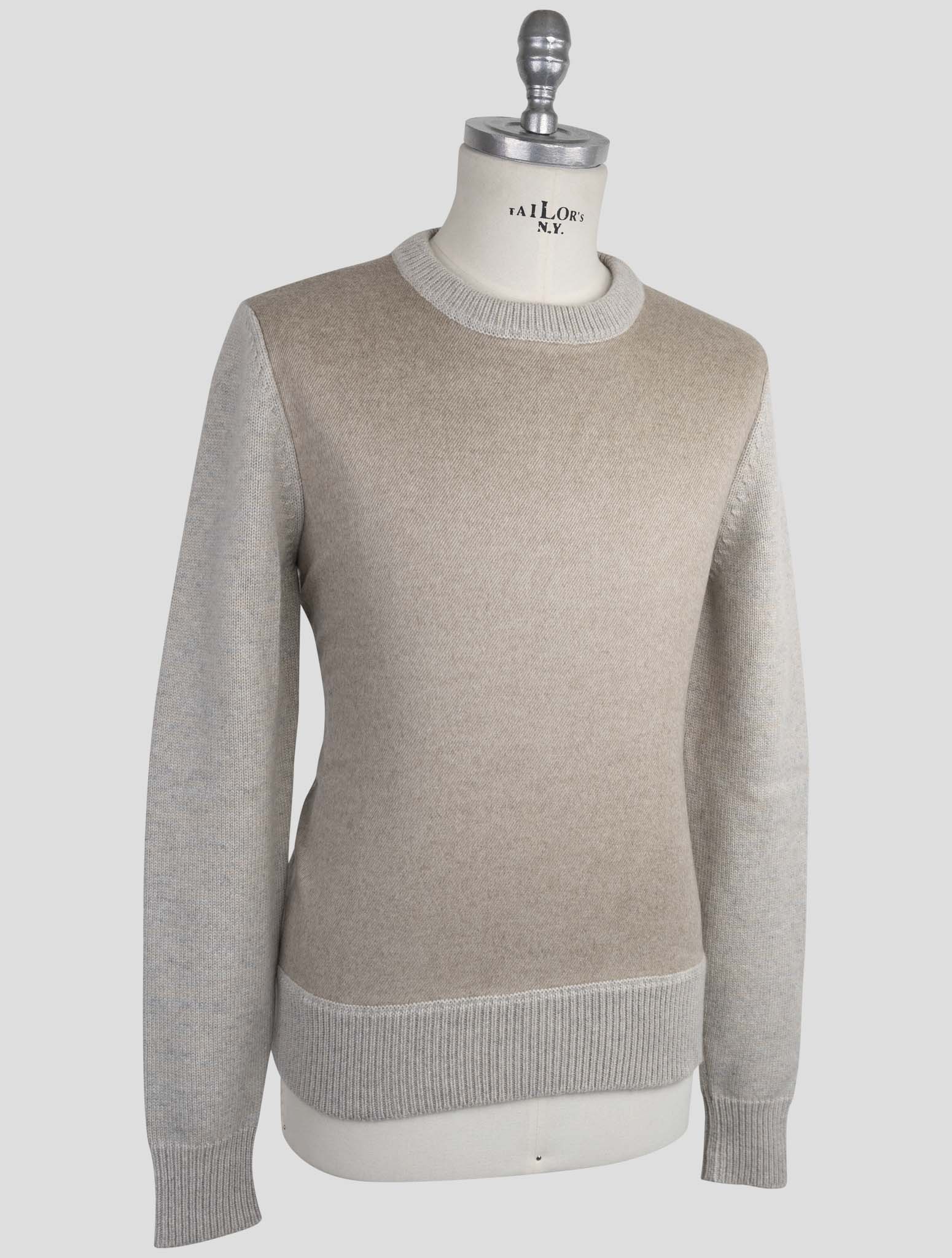 Kiton Beige Cashmere Mink Silk Sweater Crewneck