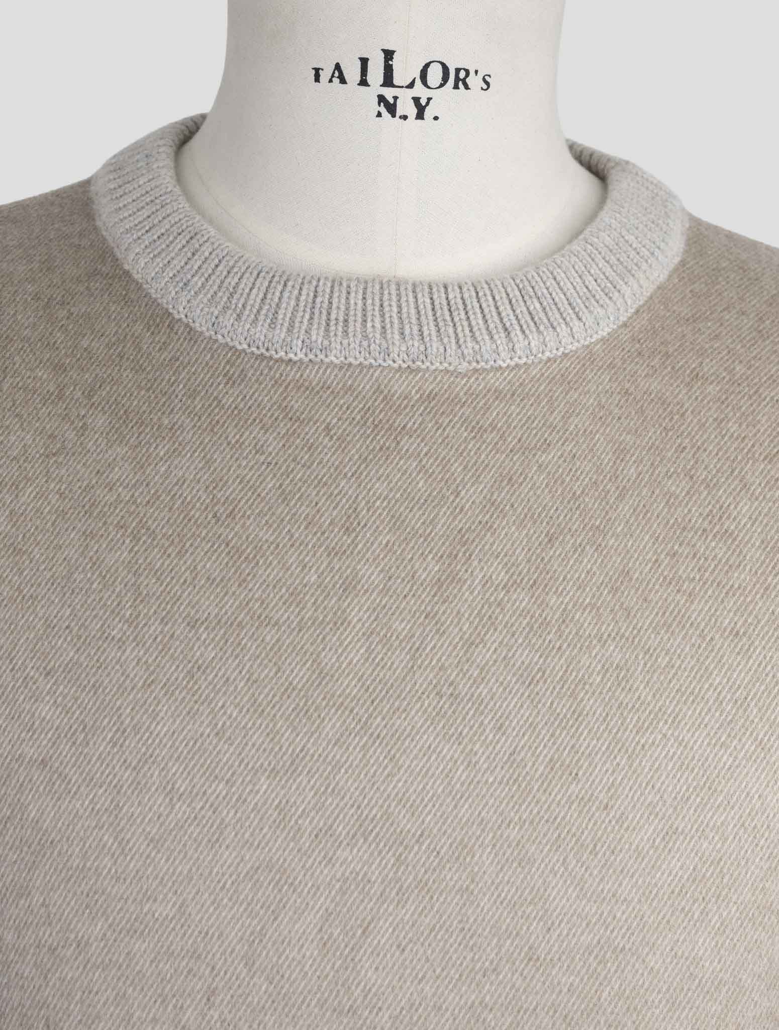 Kiton Beige Cashmere Mink Silk Sweater Crewneck
