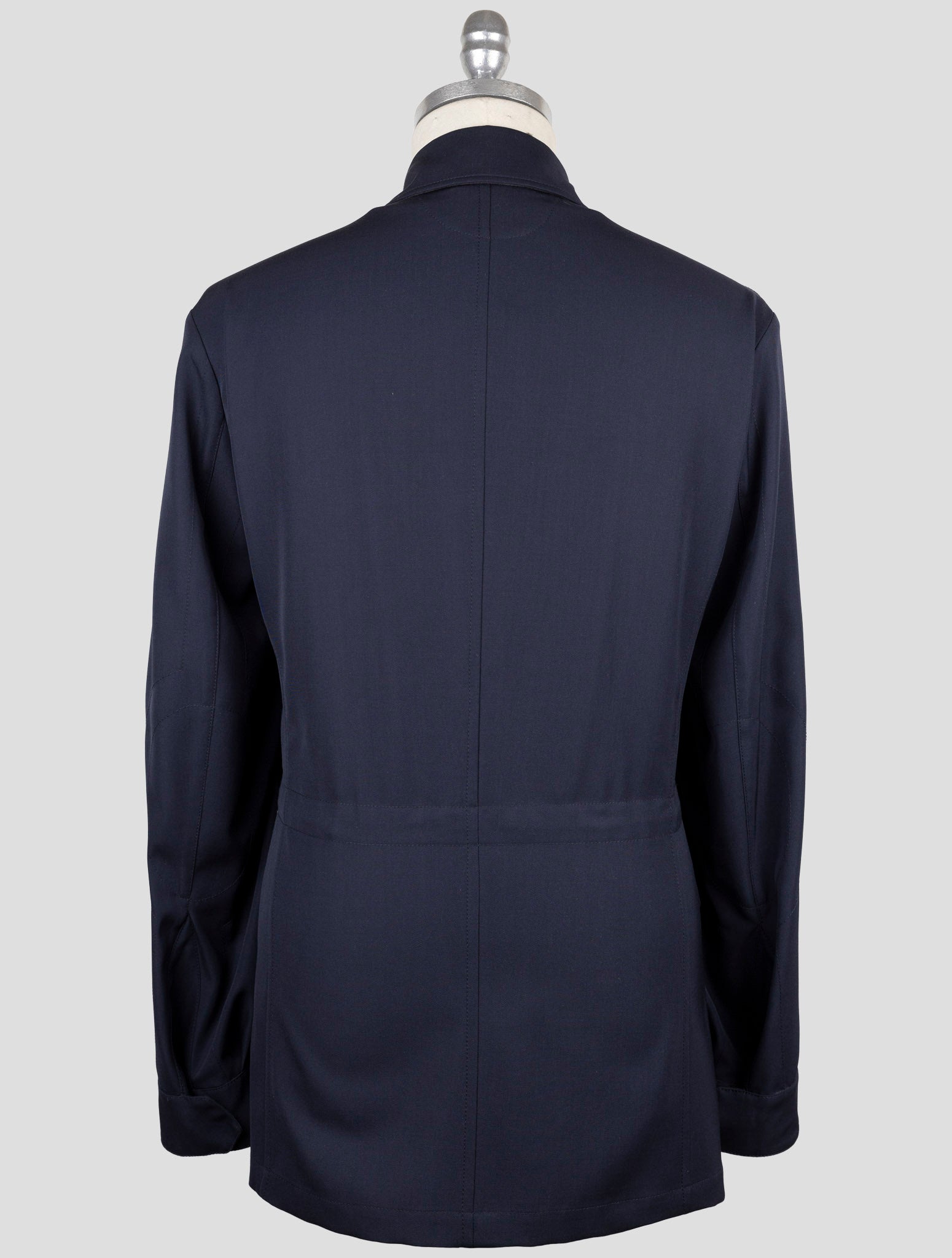 Kiton Blue Wool Pa Ea Coat