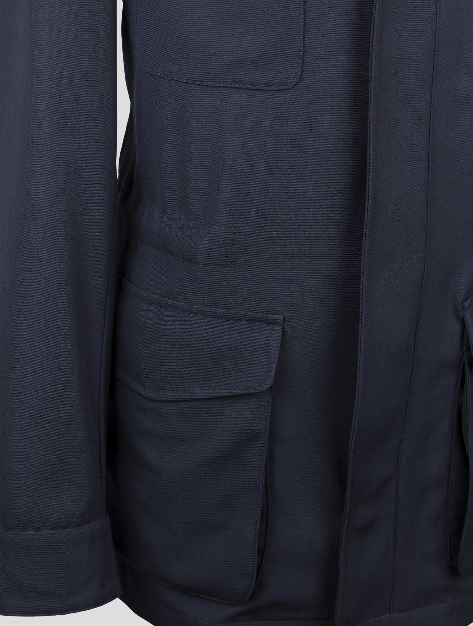Kiton Blue Wool Pa Ea Coat