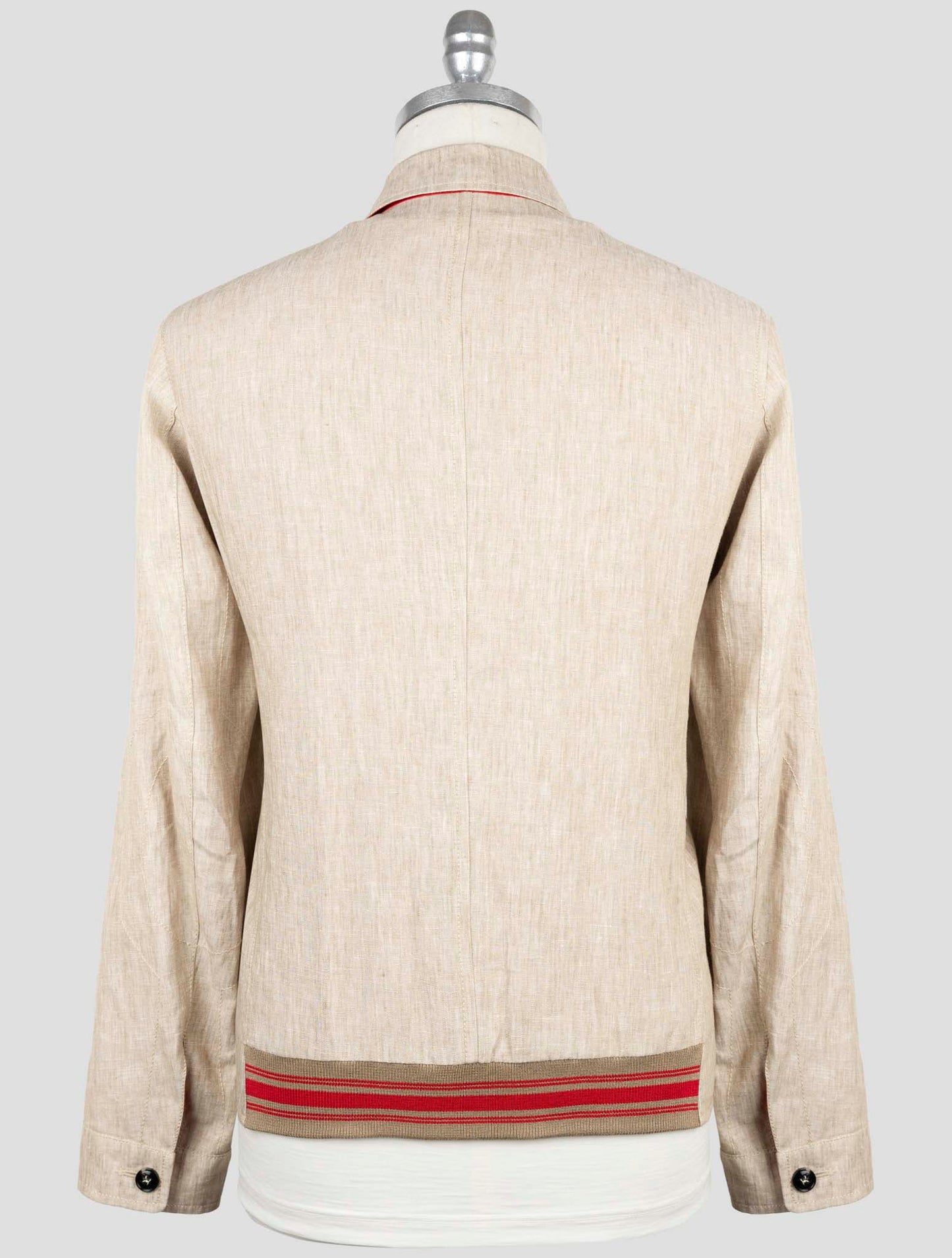 Kiton Red Beige Linen Pa Reverse Coat