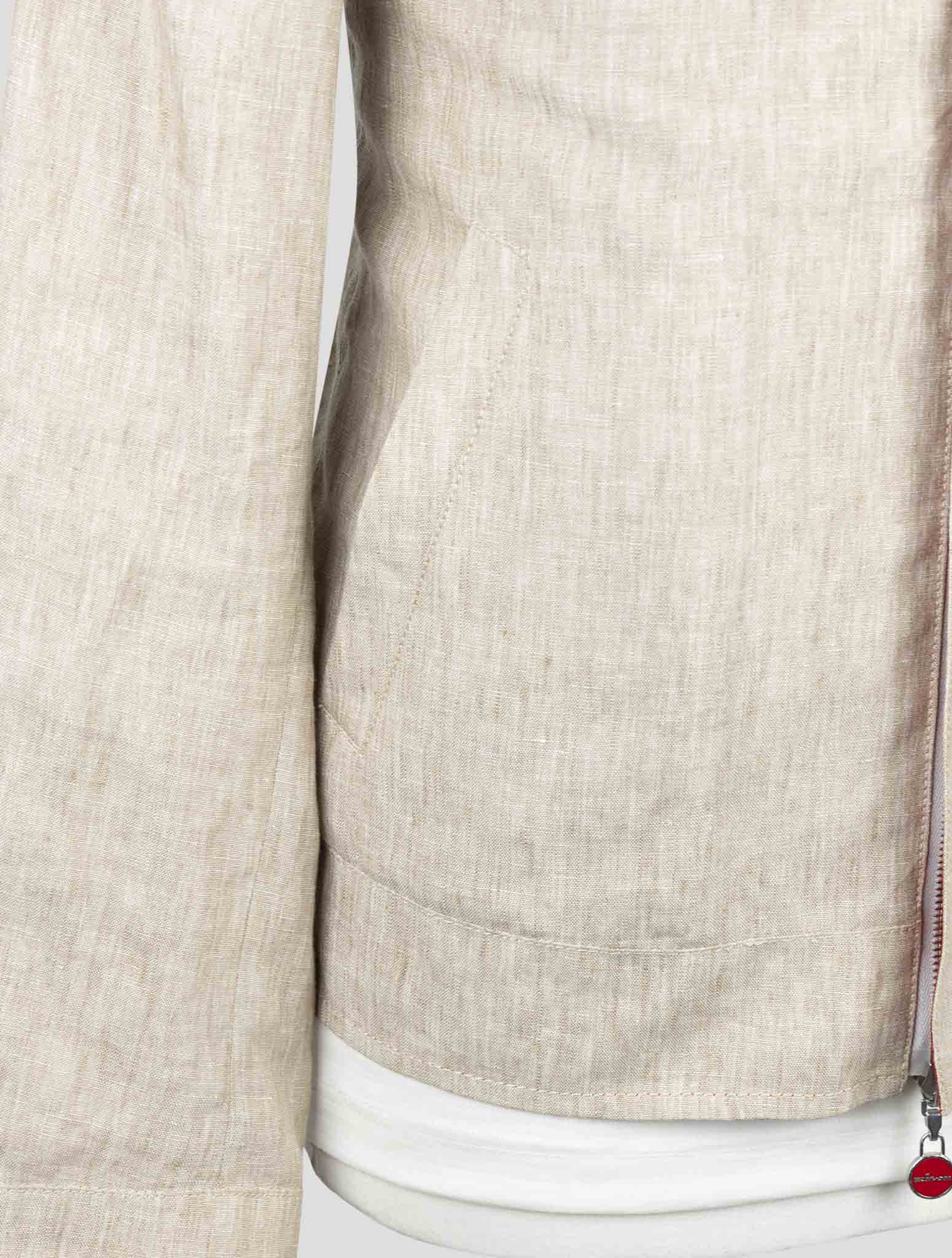 Kiton Red Beige Linen Pa Reverse Coat