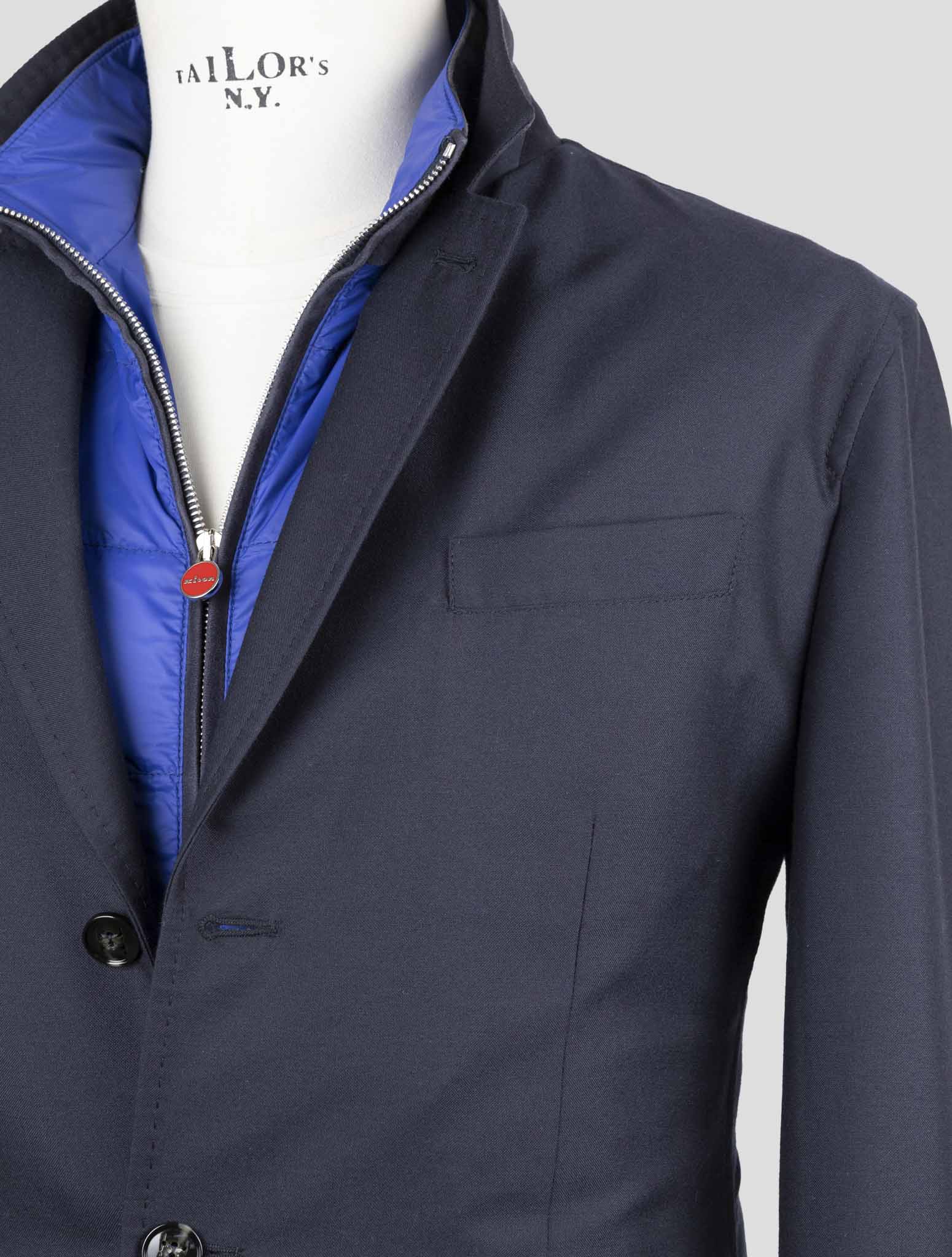 Kiton Dark Blue Cashmere Pa Coat