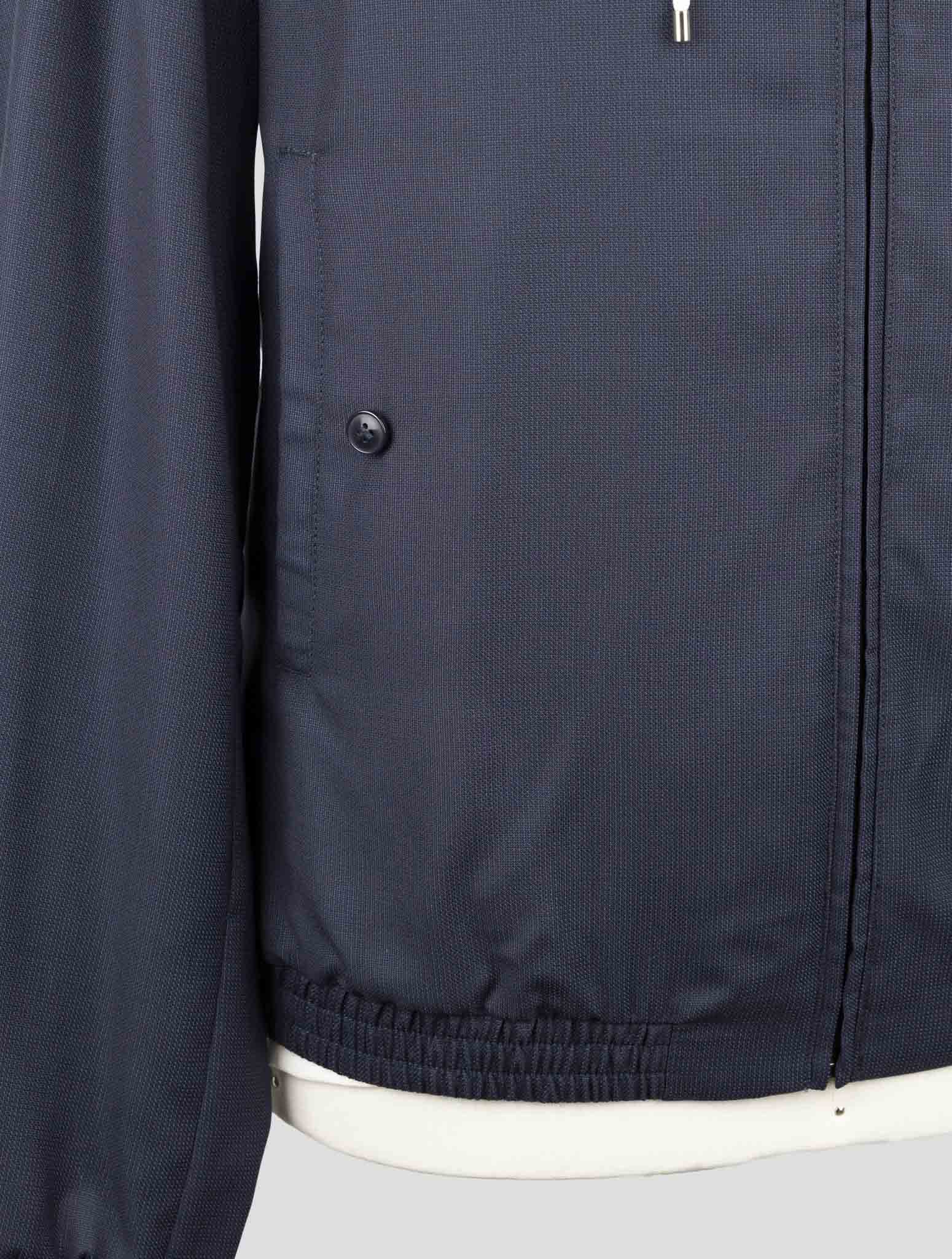 Kiton Dark Blue Fleece Wool Pa Coat