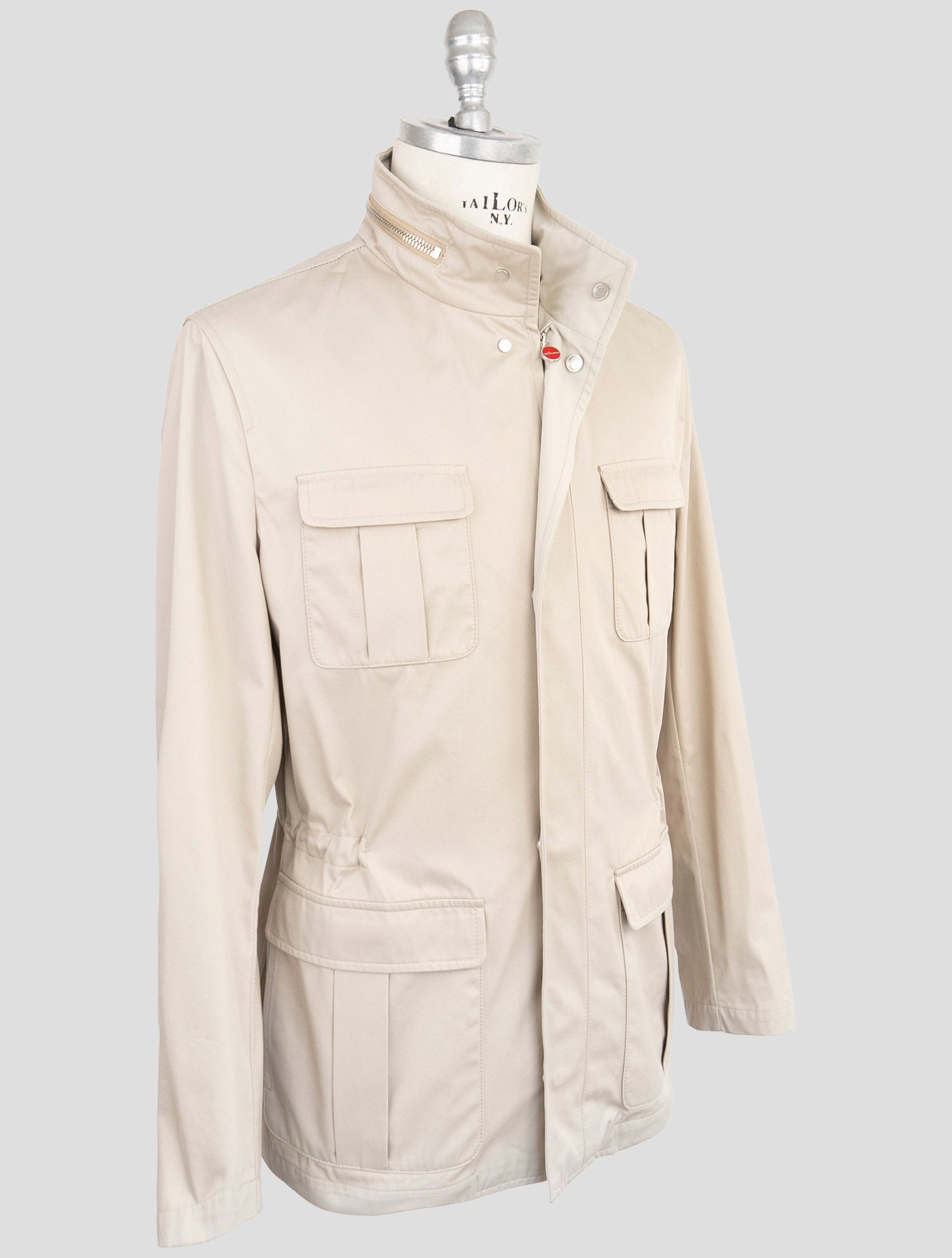 Kiton Beige Cotton Ea Coat