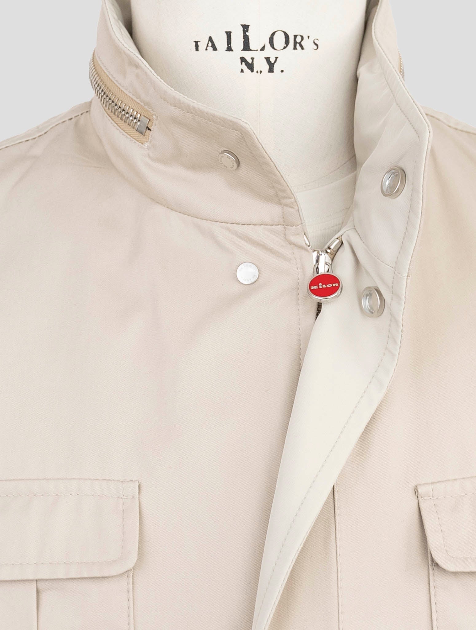 Kiton Beige Cotton Ea Coat