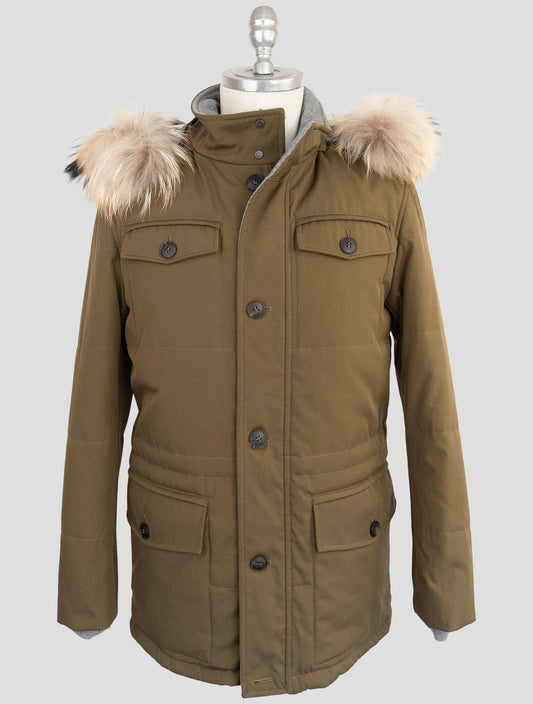 Kiton Green Pl Cotton Coat