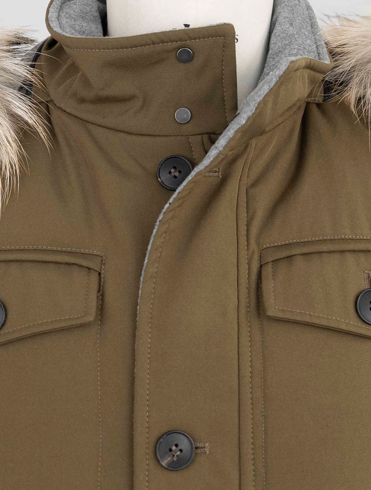 Kiton Green Pl Cotton Coat
