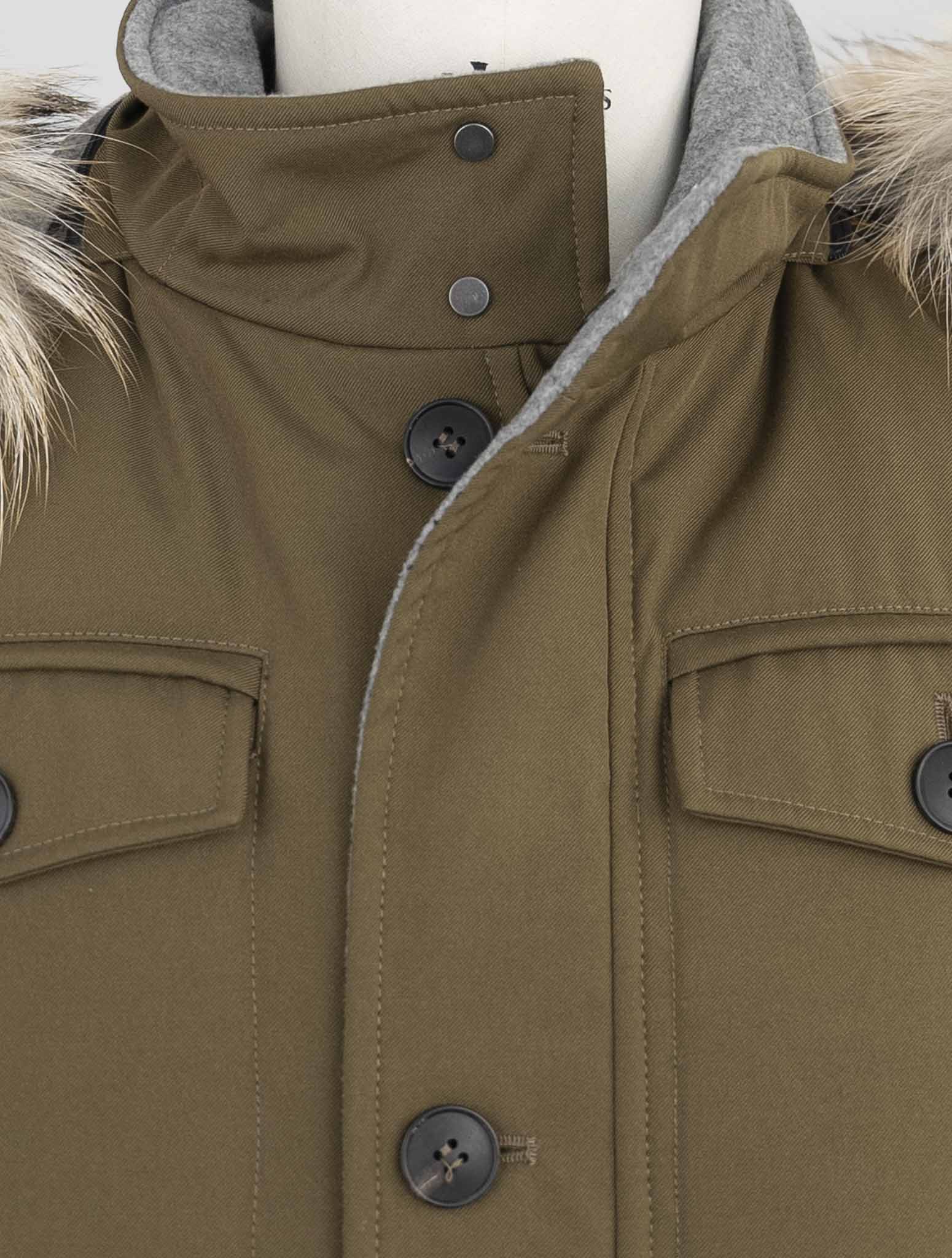 Kiton Green Pl Cotton Coat