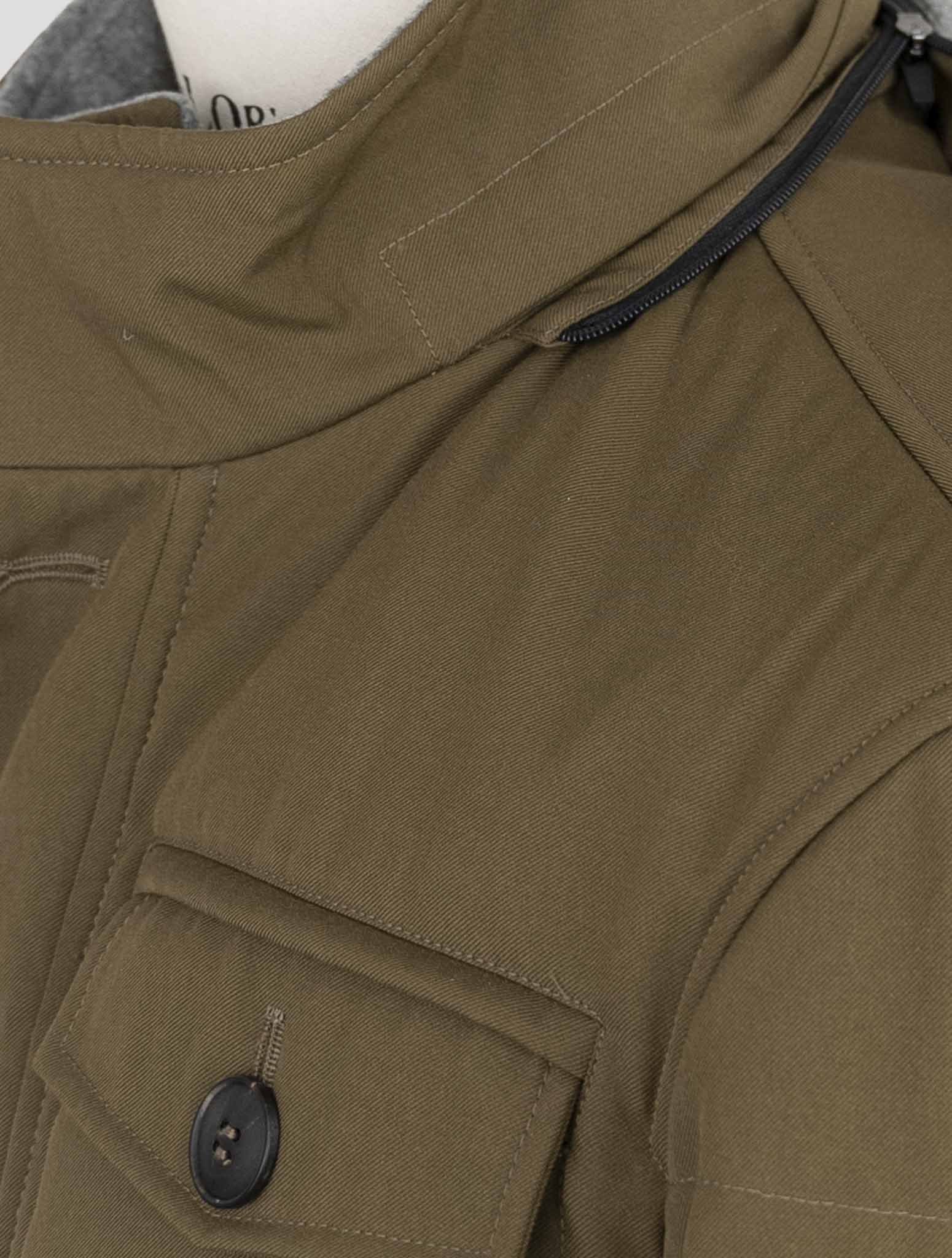 Kiton Green Pl Cotton Coat