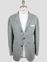 Kiton Green White Cashmere Silk Blazer
