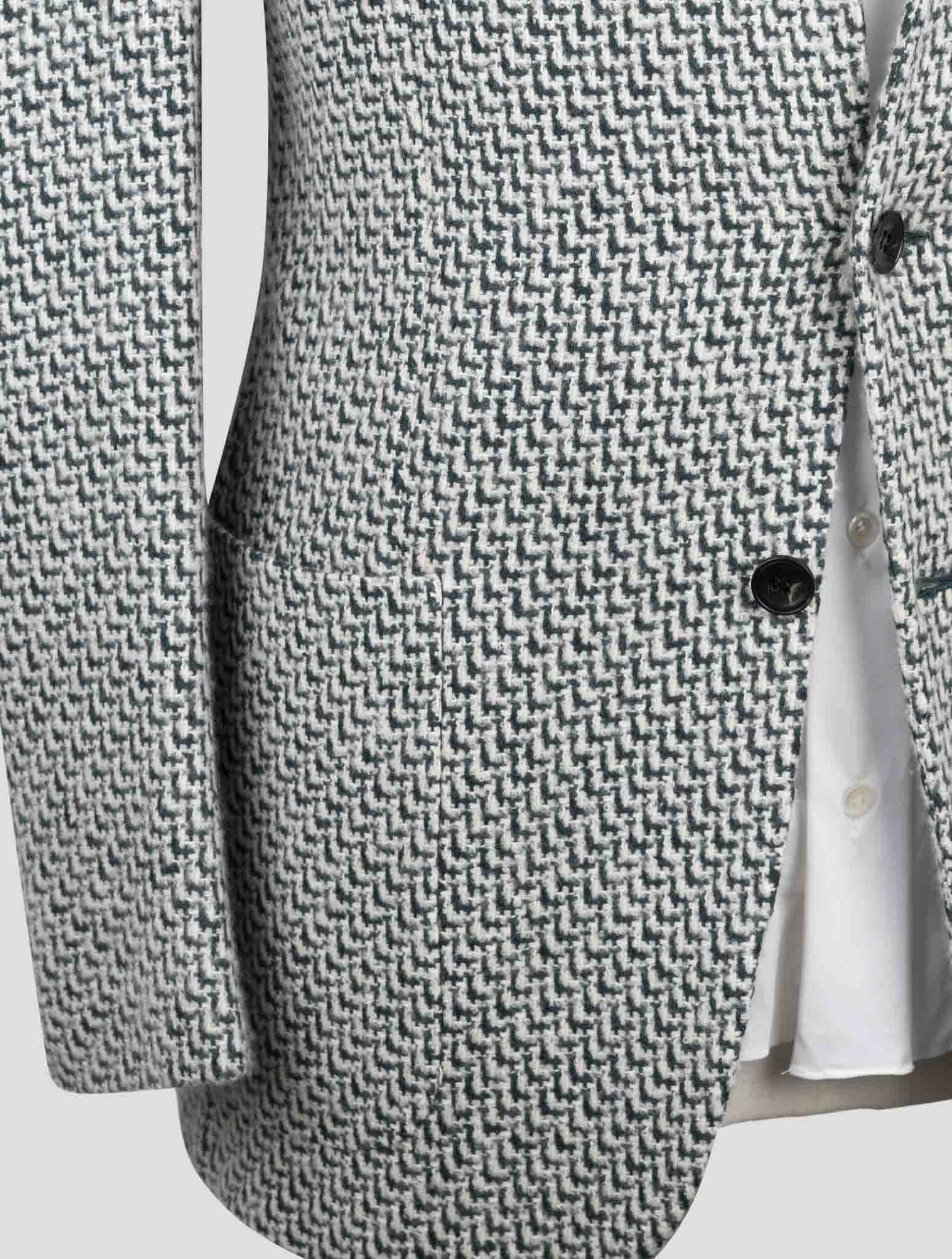 Kiton Green White Cashmere Silk Blazer
