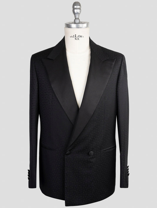Kiton Knt Black Virgin Wool Mohair Blazer