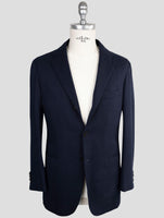 Kiton Knt Blue Virgin Wool Ea Blazer