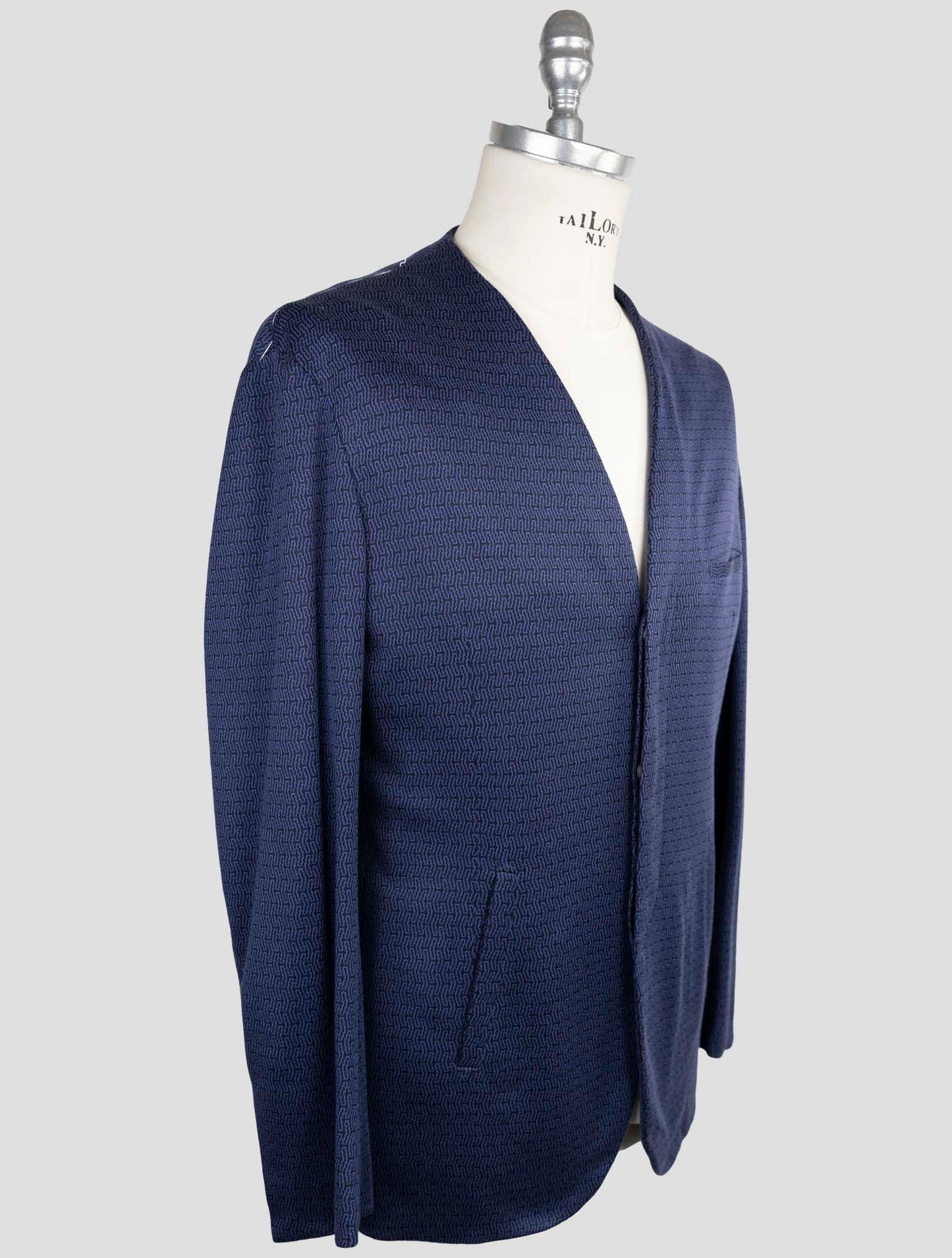 Kiton Knt Blue Cotton Cashmere Pa Blazer