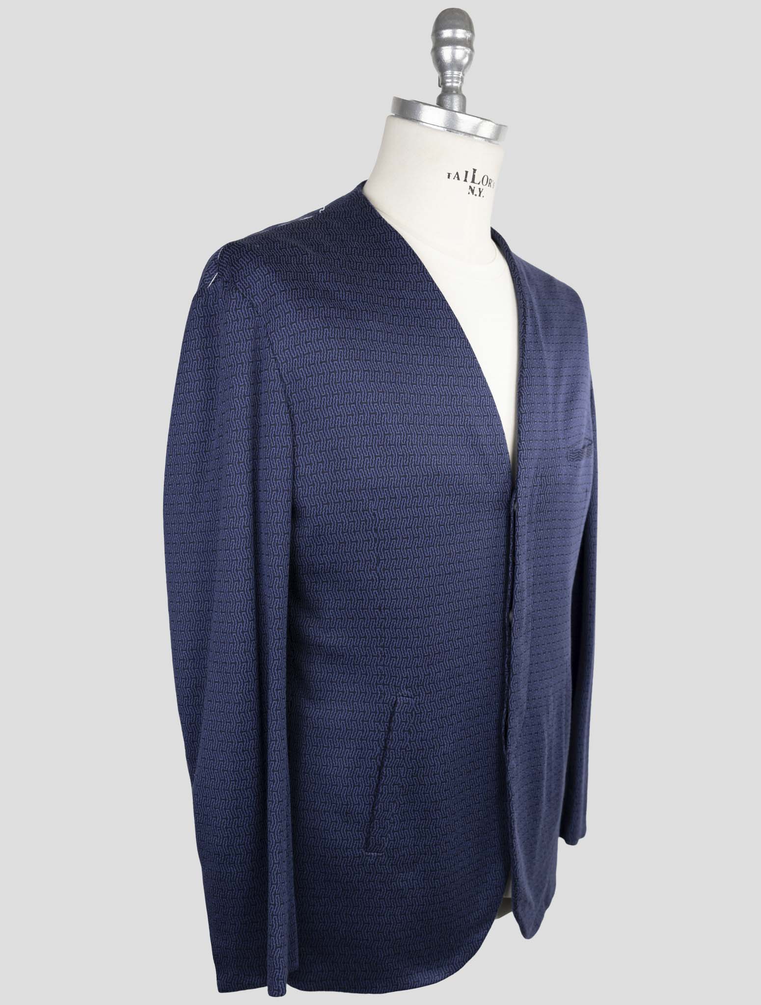 Kiton Knt Blue Cotton Cashmere Pa Blazer