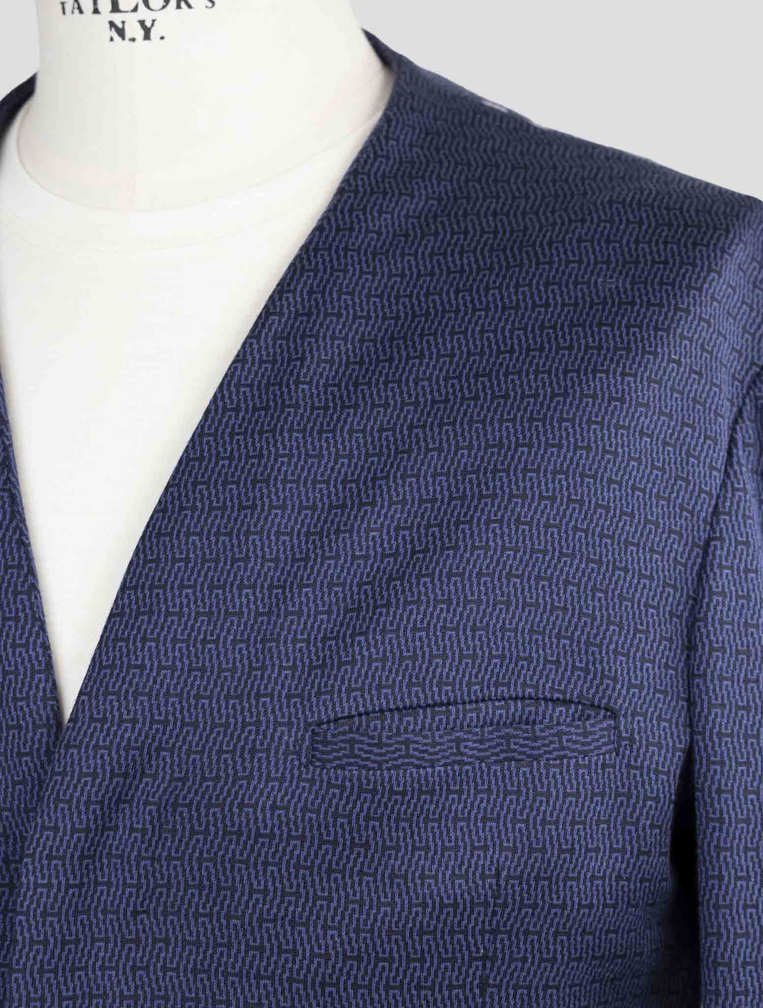 Kiton Knt Blue Cotton Cashmere Pa Blazer