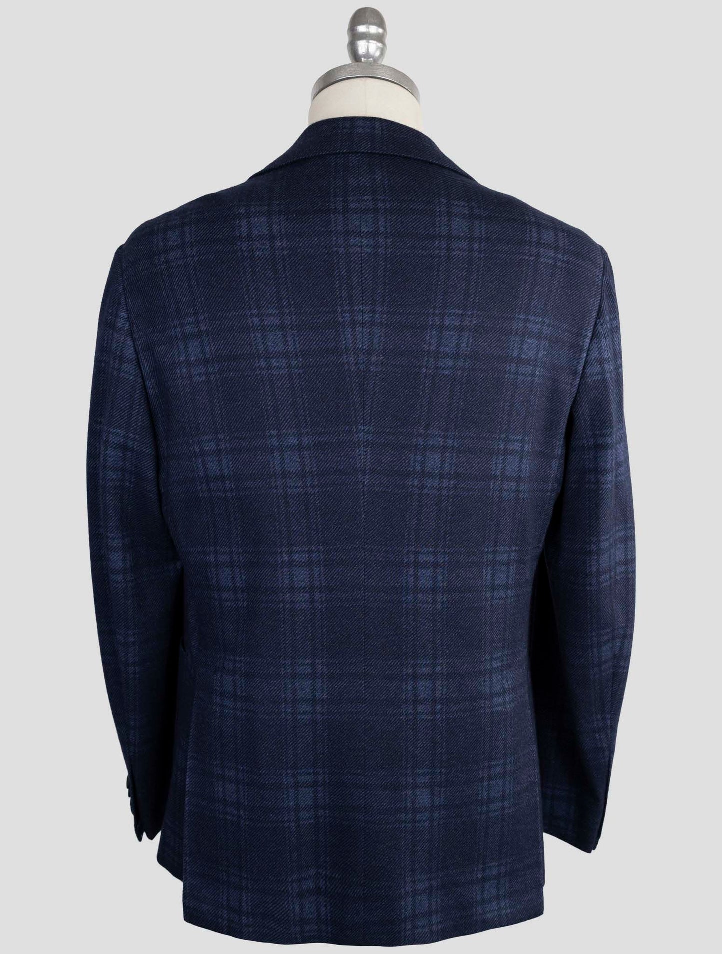 Kiton Knt Blue Cashmere Cotton Smoking Blazer