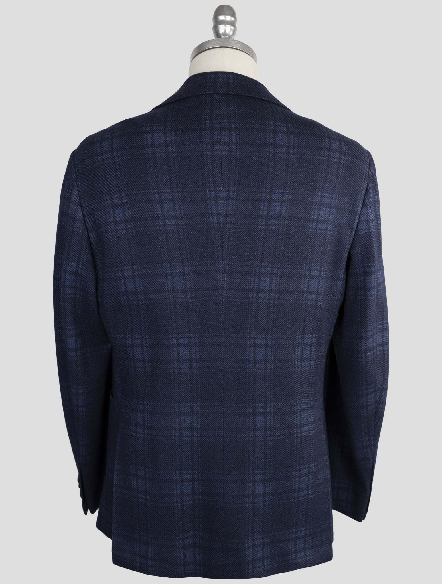 Kiton Knt Blue Cashmere Cotton Smoking Blazer