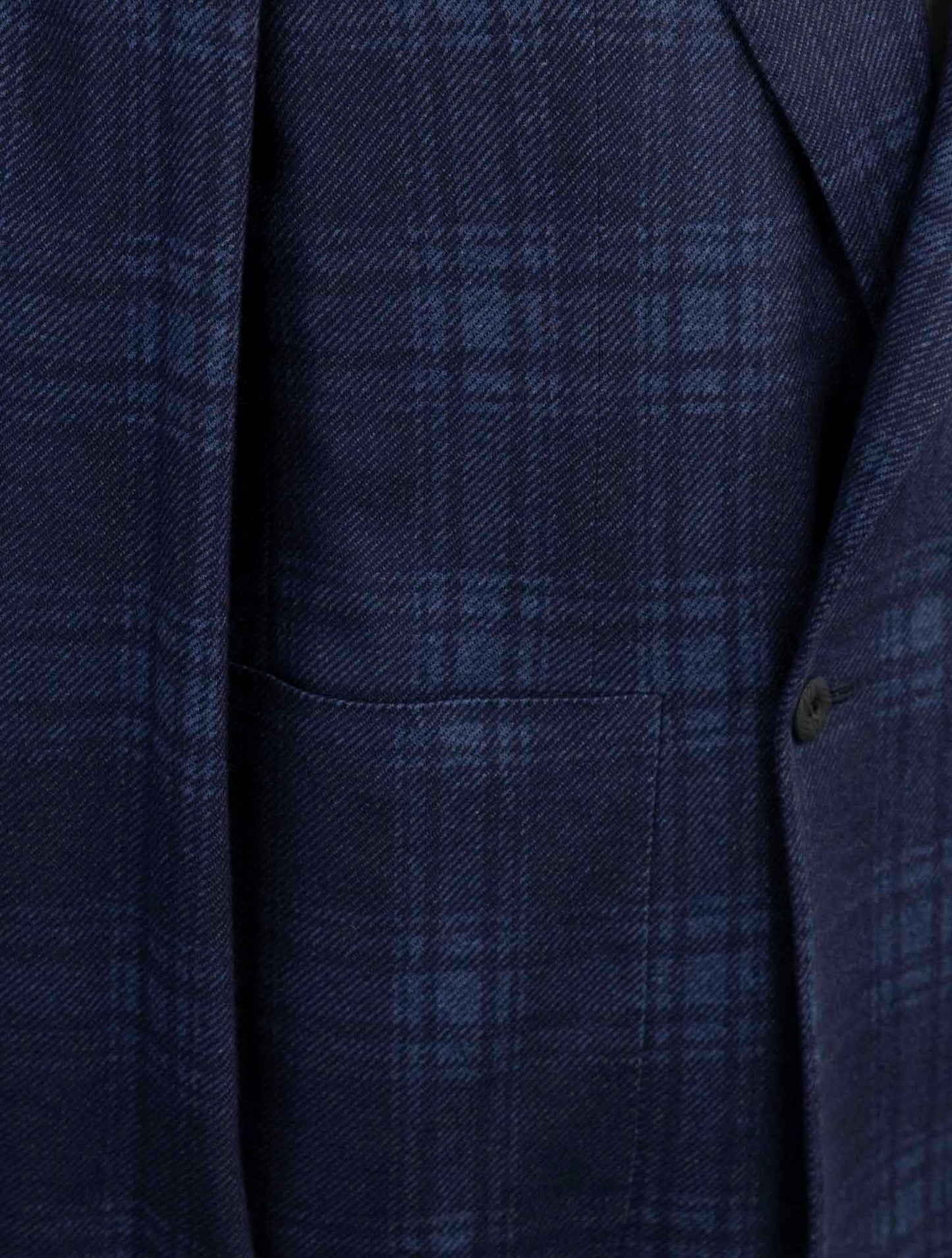 Kiton Knt Blue Cashmere Cotton Smoking Blazer