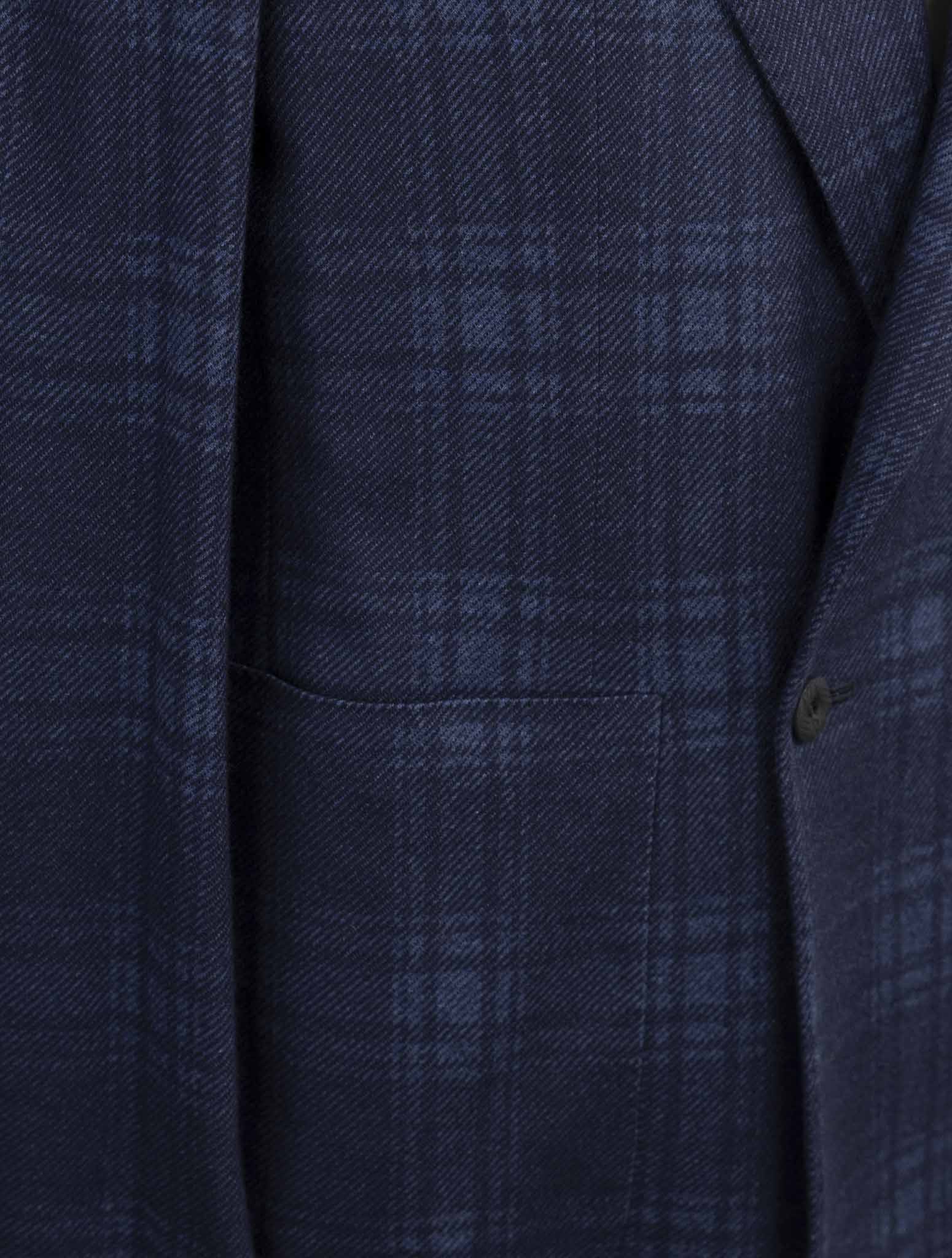 Kiton Knt Blue Cashmere Cotton Smoking Blazer
