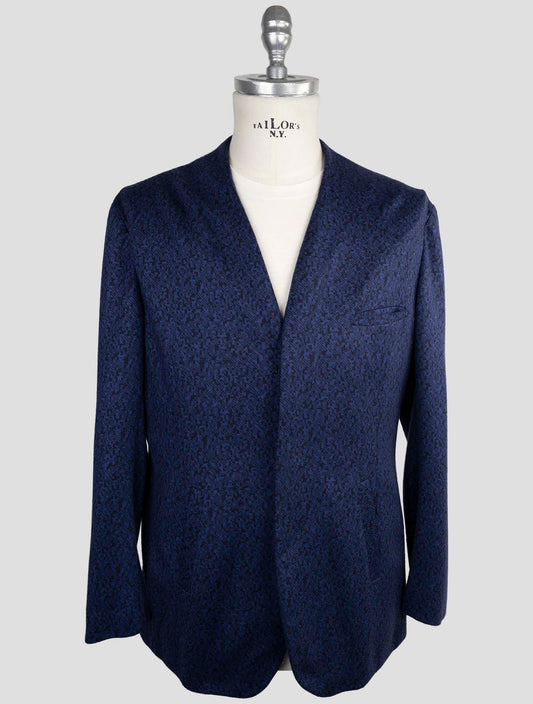 Kiton Knt Blue Wool Cashmere Pl Blazer