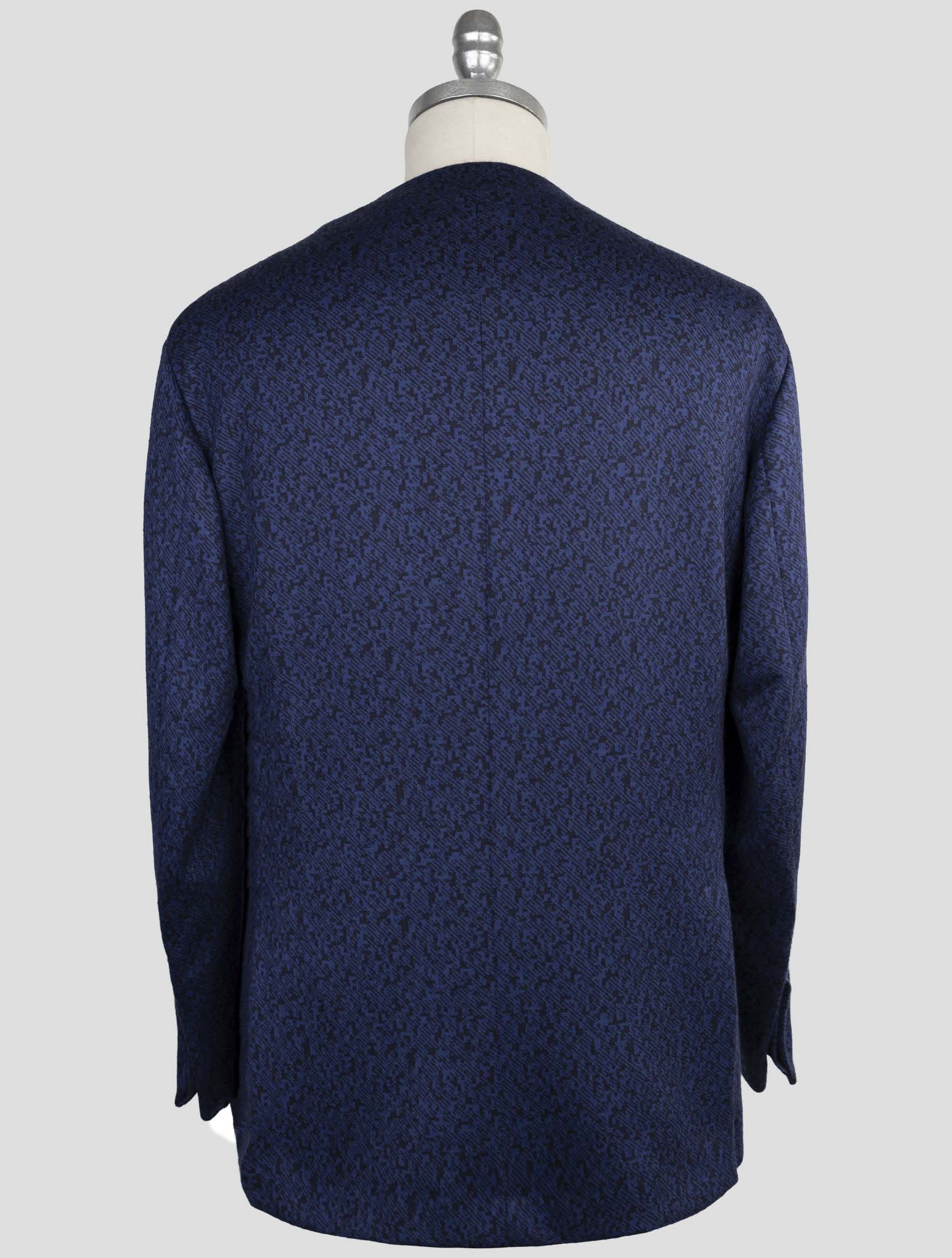 Kiton Knt Blue Wool Cashmere Pl Blazer