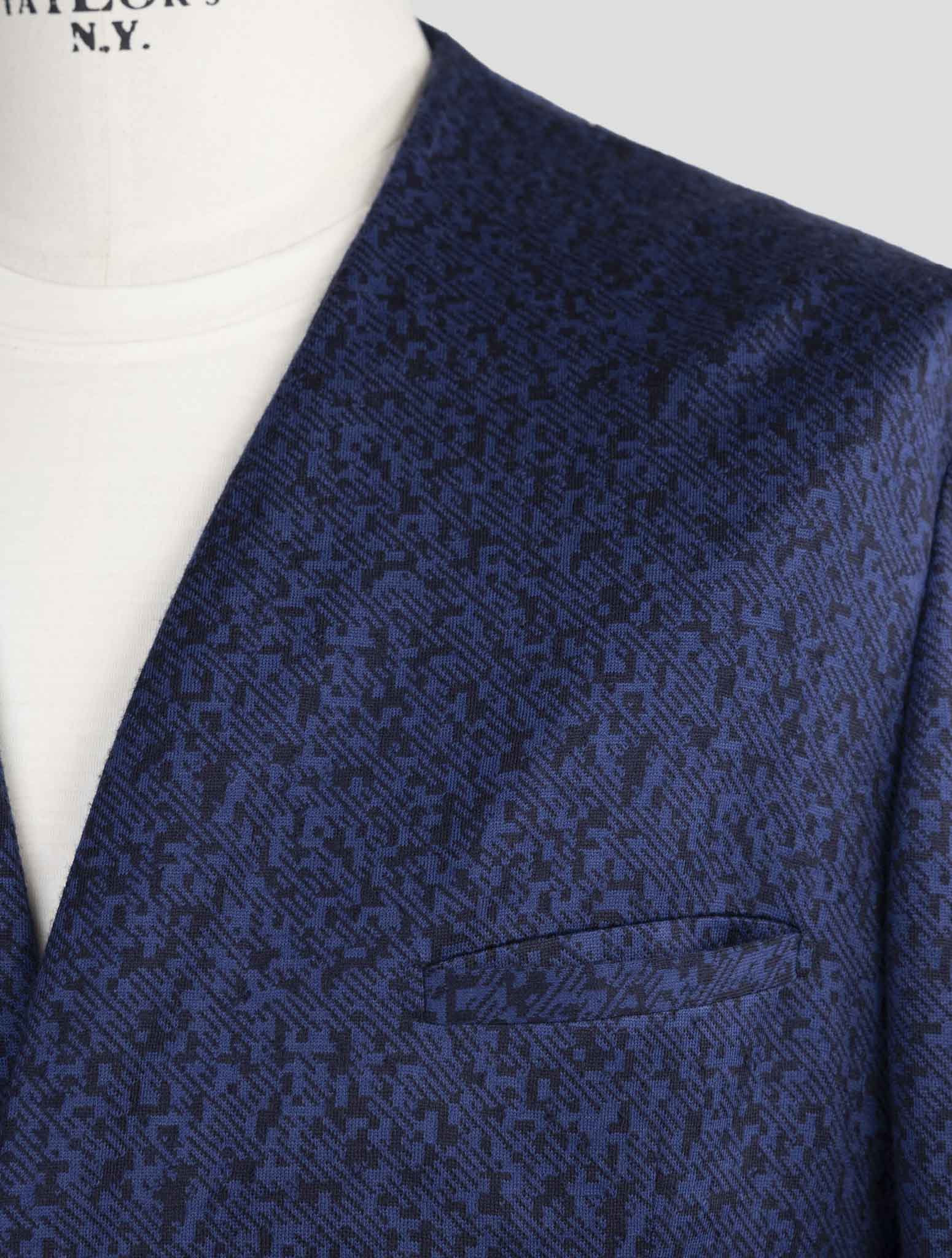 Kiton Knt Blue Wool Cashmere Pl Blazer