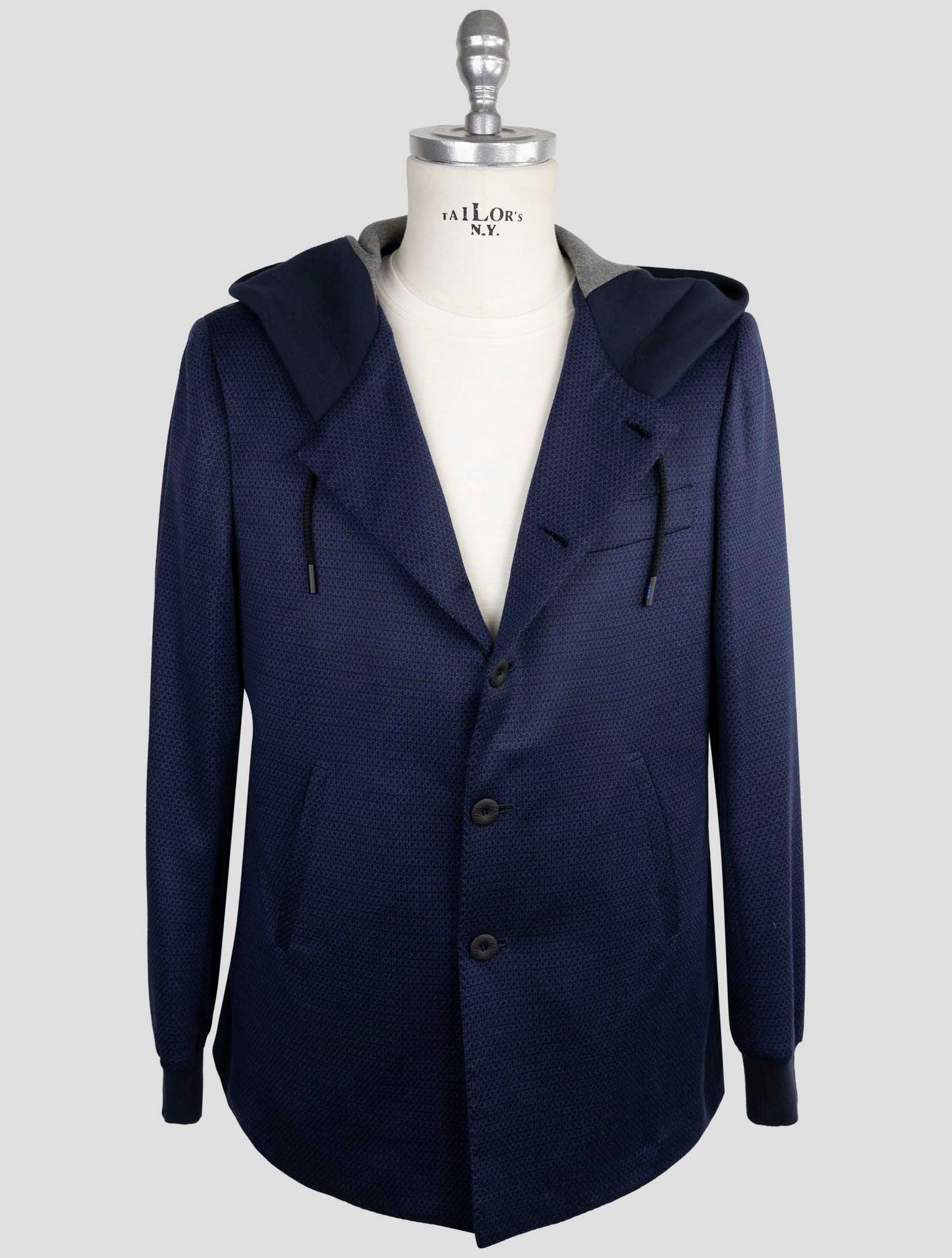 Kiton Knt Blue Wool Blazer