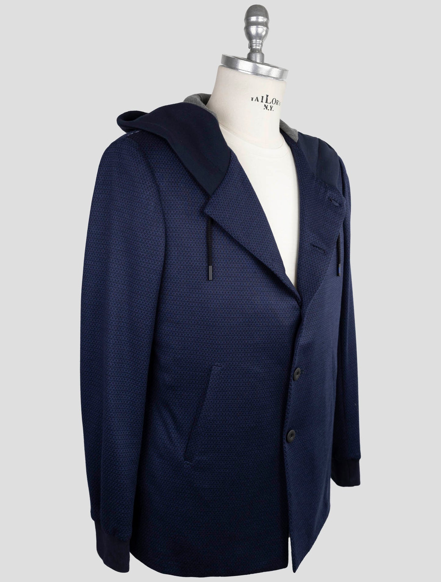 Kiton Knt Blue Wool Blazer