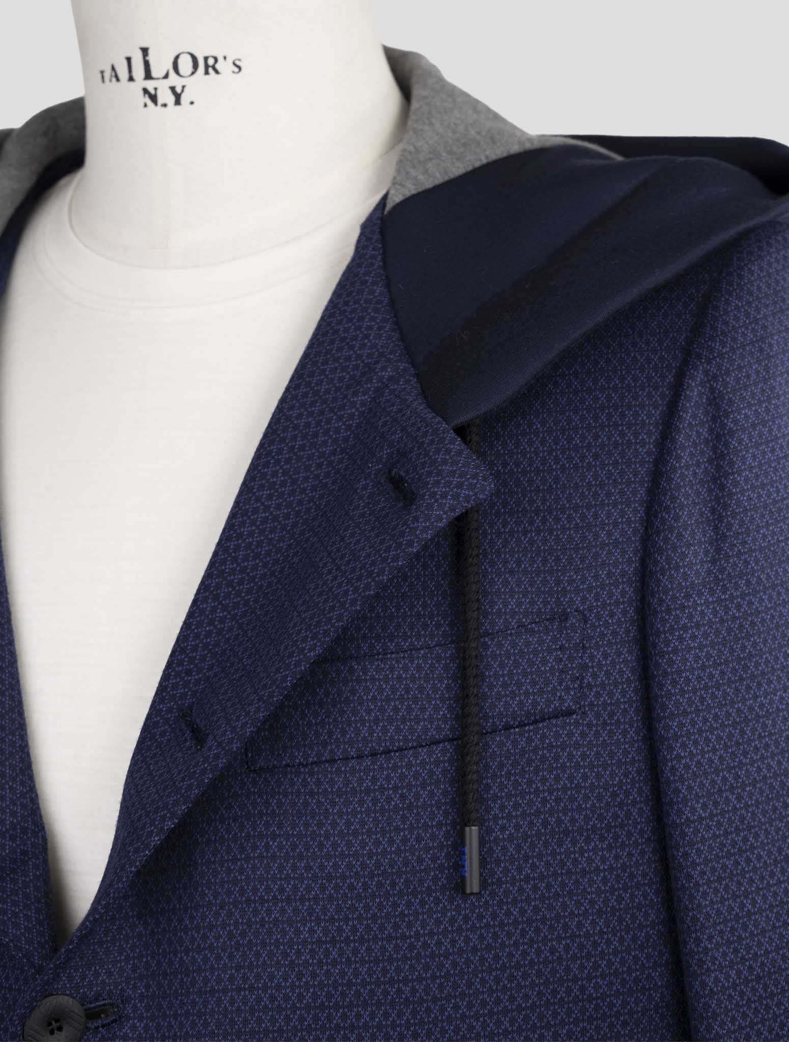 Kiton Knt Blue Wool Blazer