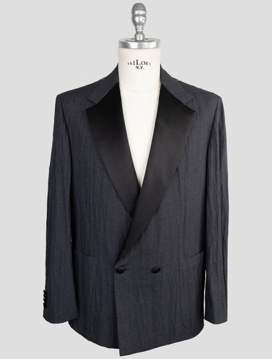Kiton Knt Blue Virgin Wool Pa Double Breasted Smoking Suit