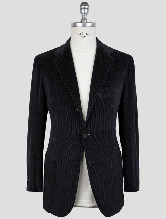 Kiton Knt Blue Cotton Pl Velvet Suit