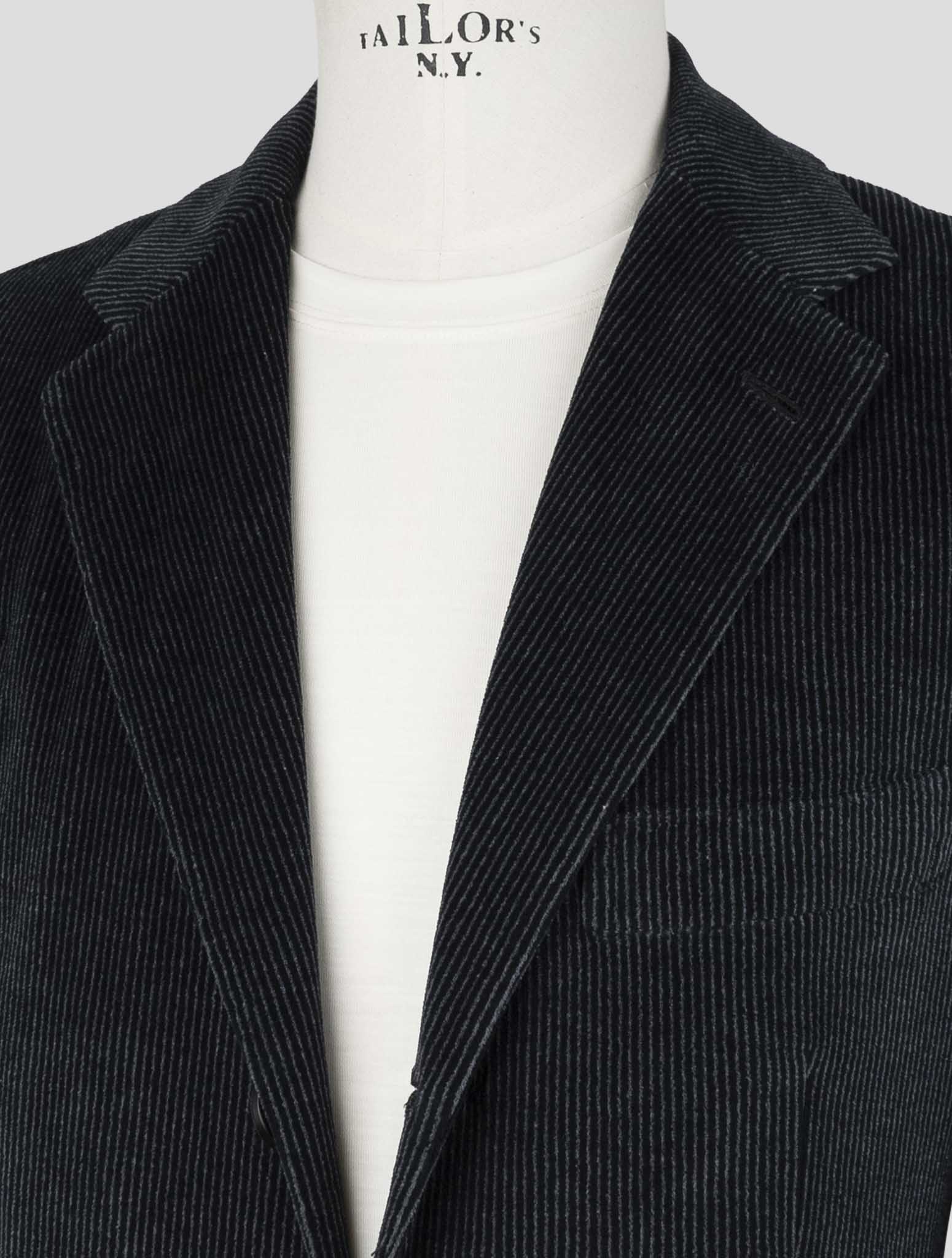 Kiton Knt Blue Cotton Pl Velvet Suit