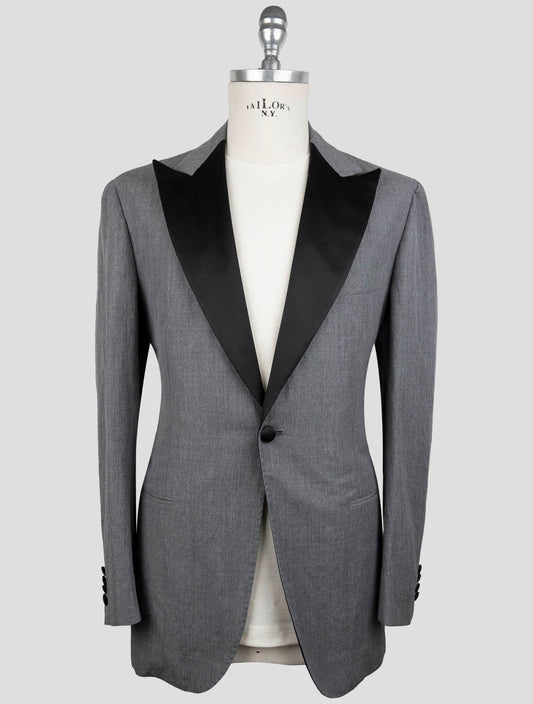 Kiton Knt Gray Virgin Wool Pa Smoking Suit
