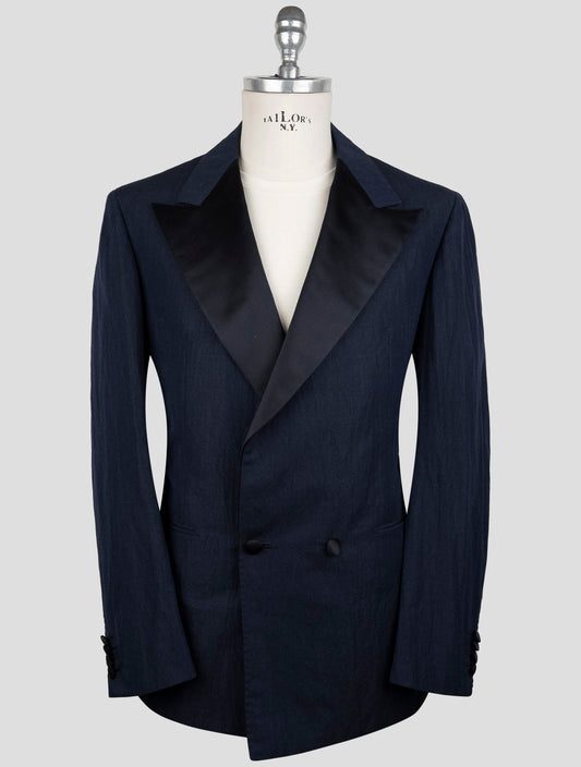 Kiton Knt Blue Virgin Wool Pa Double Breasted Smoking Suit
