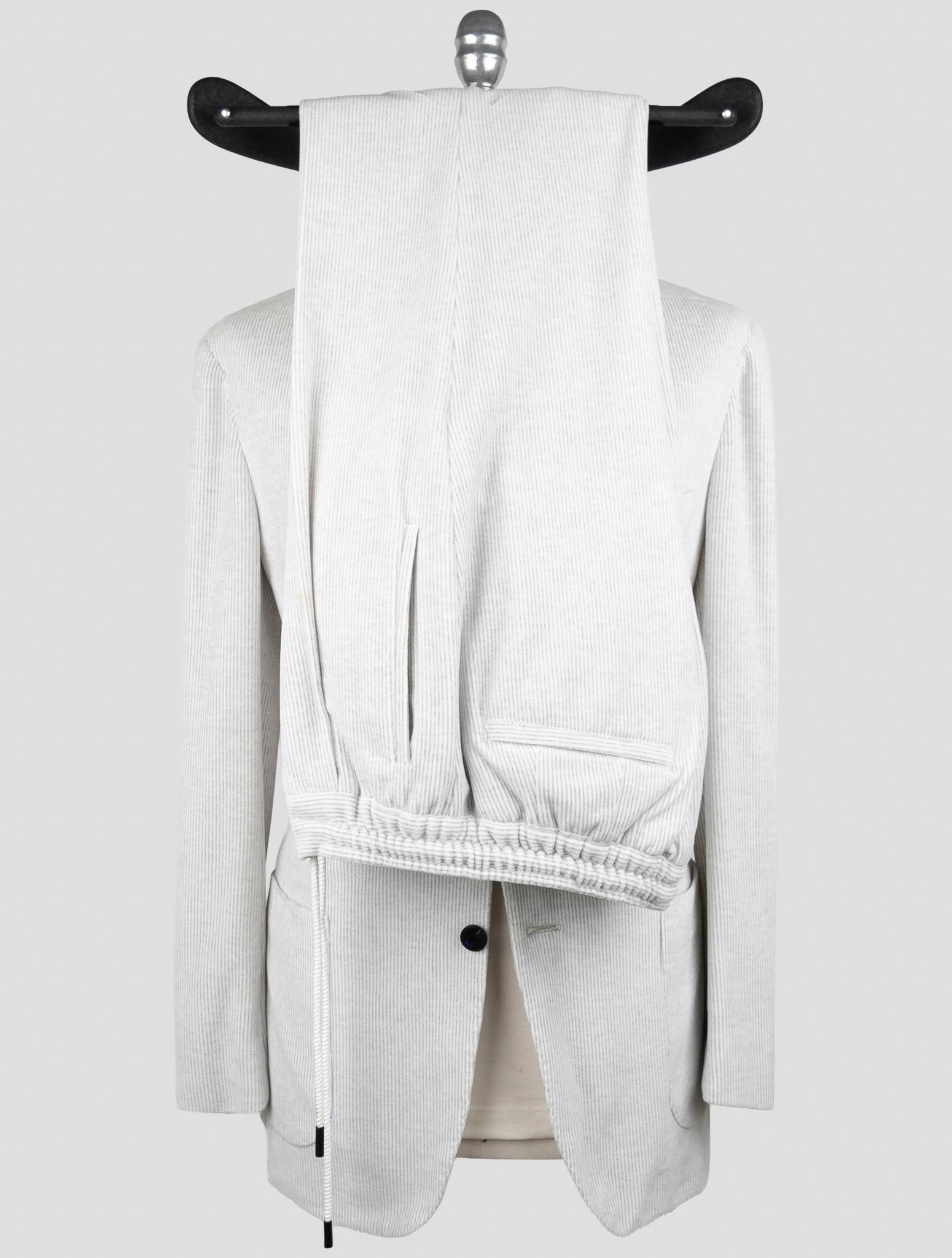 Kiton Knt Gray Cotton Pl Velvet Suit