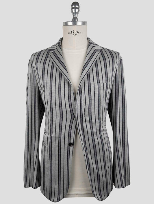 Kiton Knt Gray Blue Cotton Cashmere Silk Suit