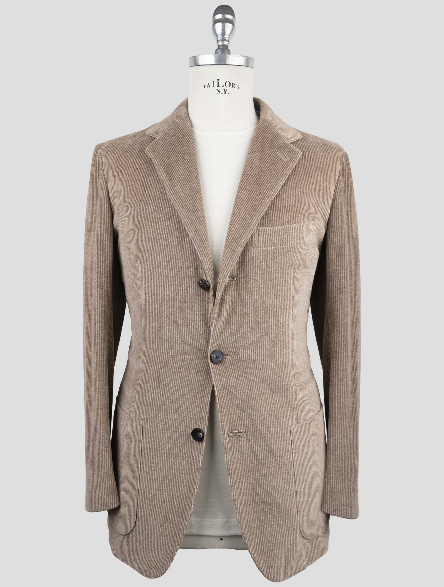 Kiton Knt Brown Cotton Pl Velvet Suit
