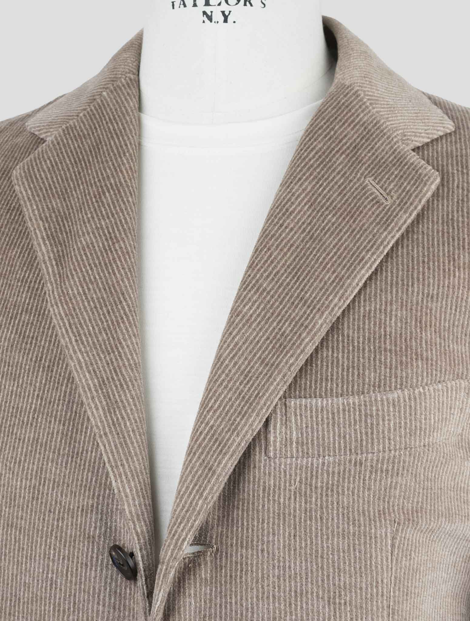 Kiton Knt Brown Cotton Pl Velvet Suit