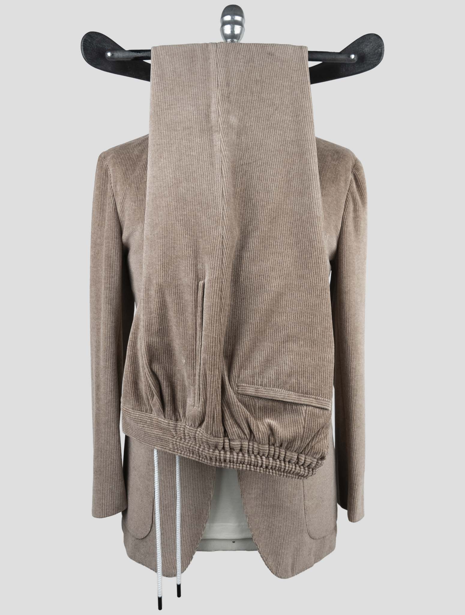 Kiton Knt Brown Cotton Pl Velvet Suit