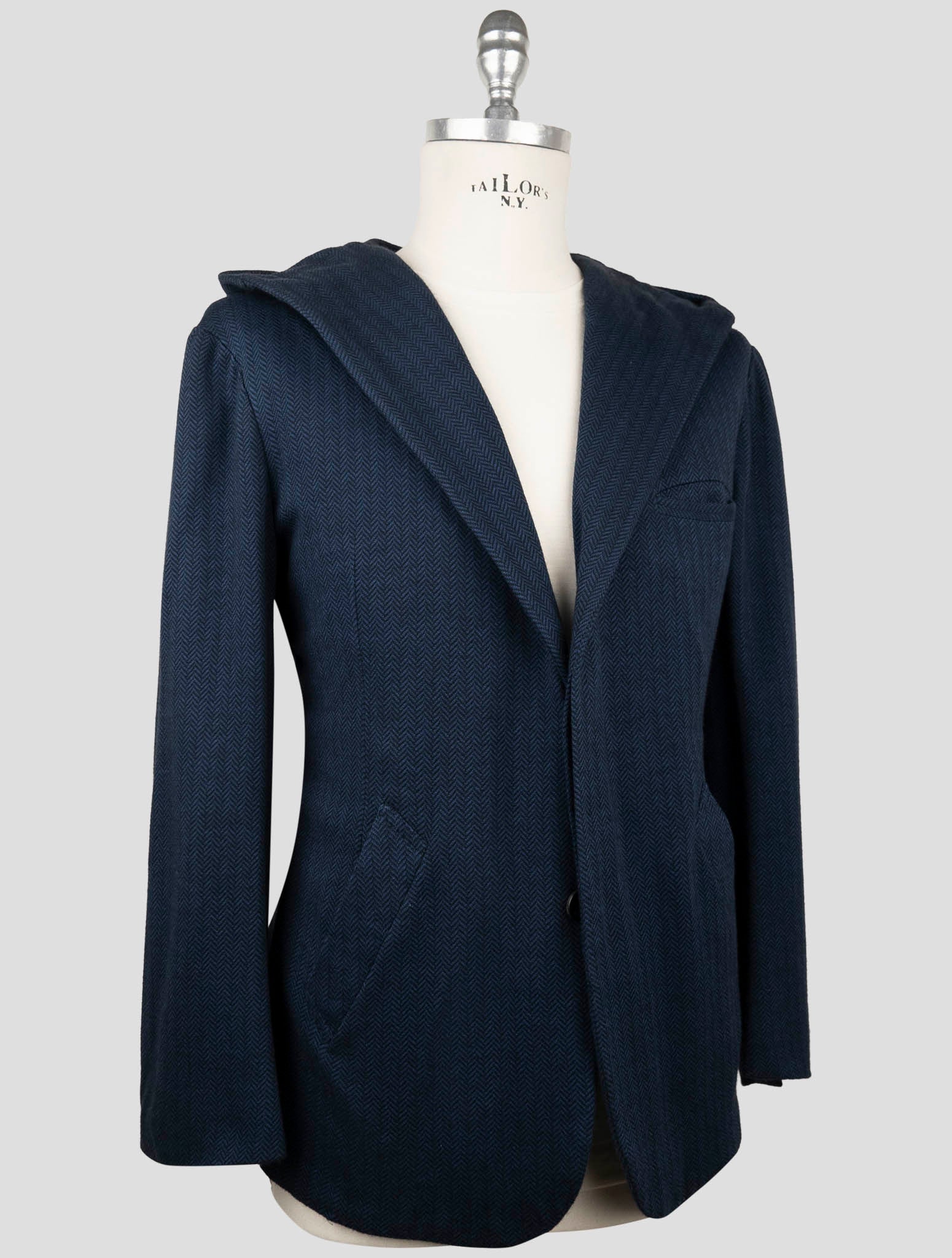 Kiton Knt Blue Cashmere Cotton Suit