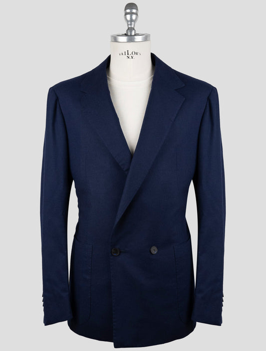 Kiton Knt Blue Virgin Wool Cashmere Pa Ea Double Breasted Suit