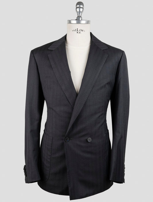 Kiton Knt Dark Gray Virgin Wool Pa Ea Double Breasted Suit