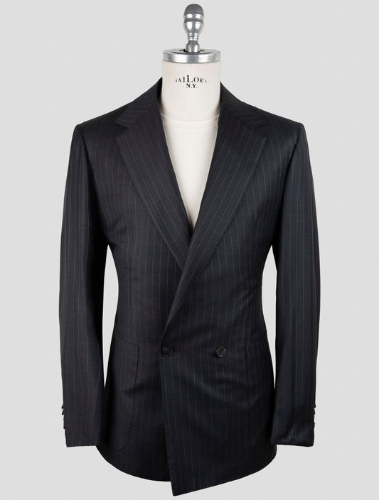 Kiton Knt Dark Gray Virgin Wool Double Breasted Suit