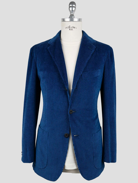 Kiton Knt Blue Cotton Pl Velvet Suit