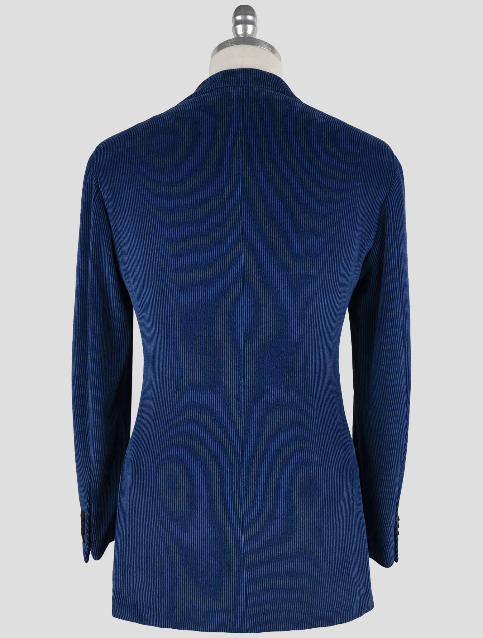 Kiton Knt Blue Cotton Pl Velvet Suit