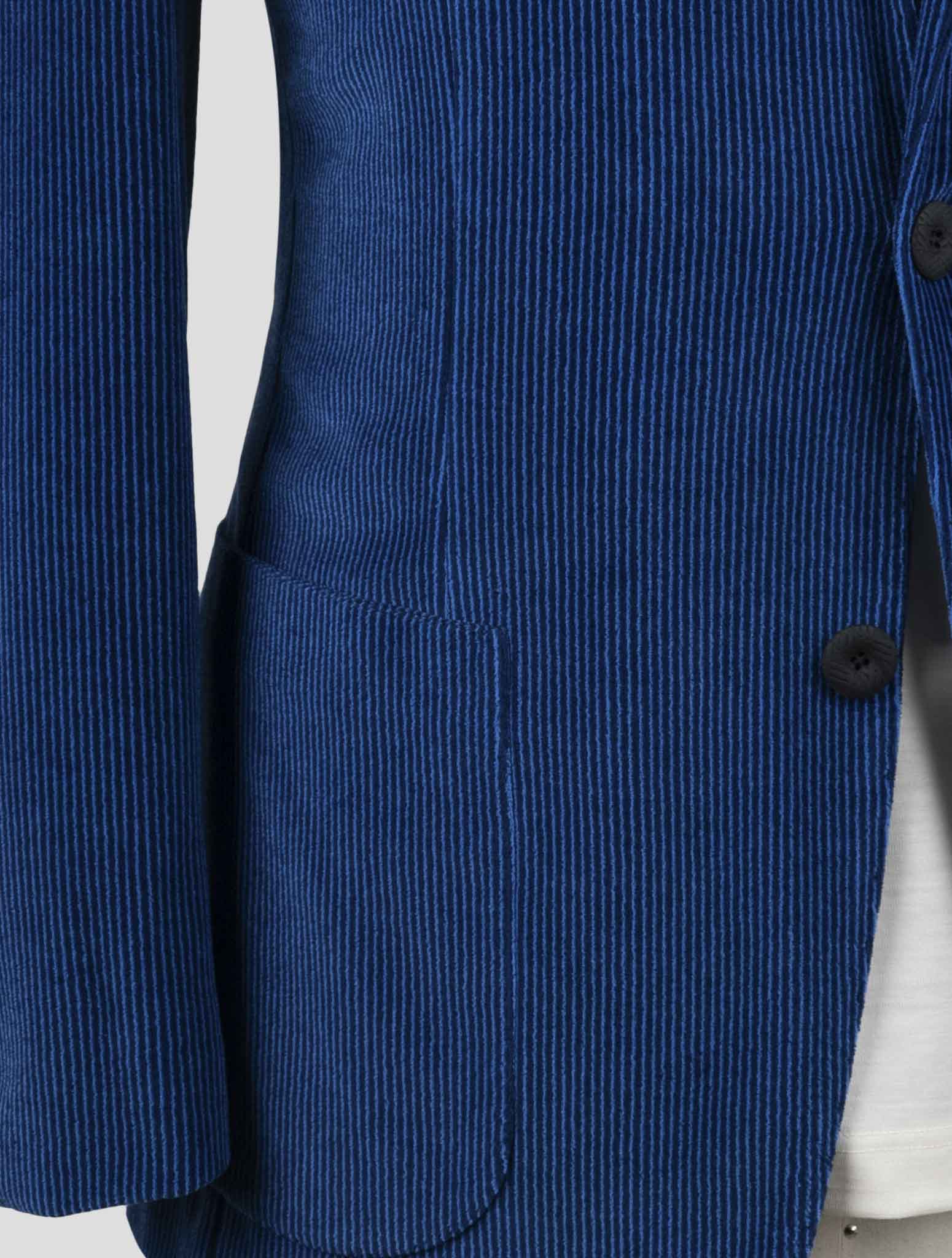 Kiton Knt Blue Cotton Pl Velvet Suit