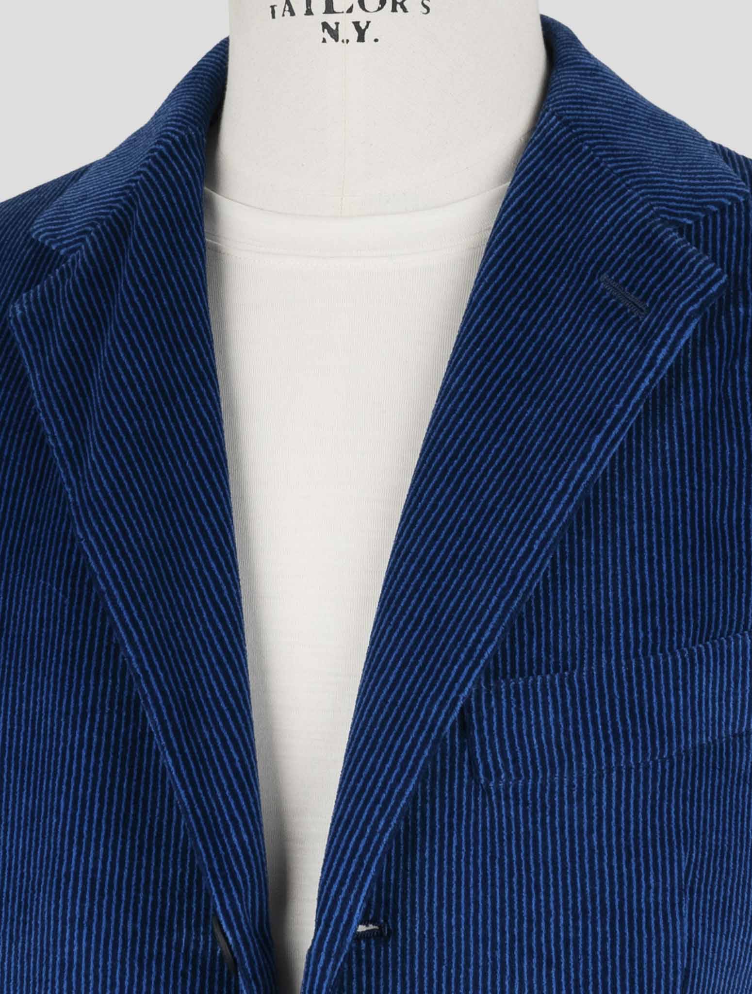 Kiton Knt Blue Cotton Pl Velvet Suit