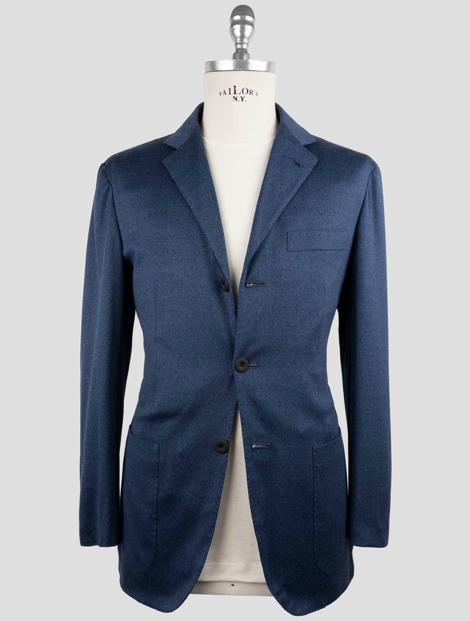 Kiton Knt Blue Wool Suit
